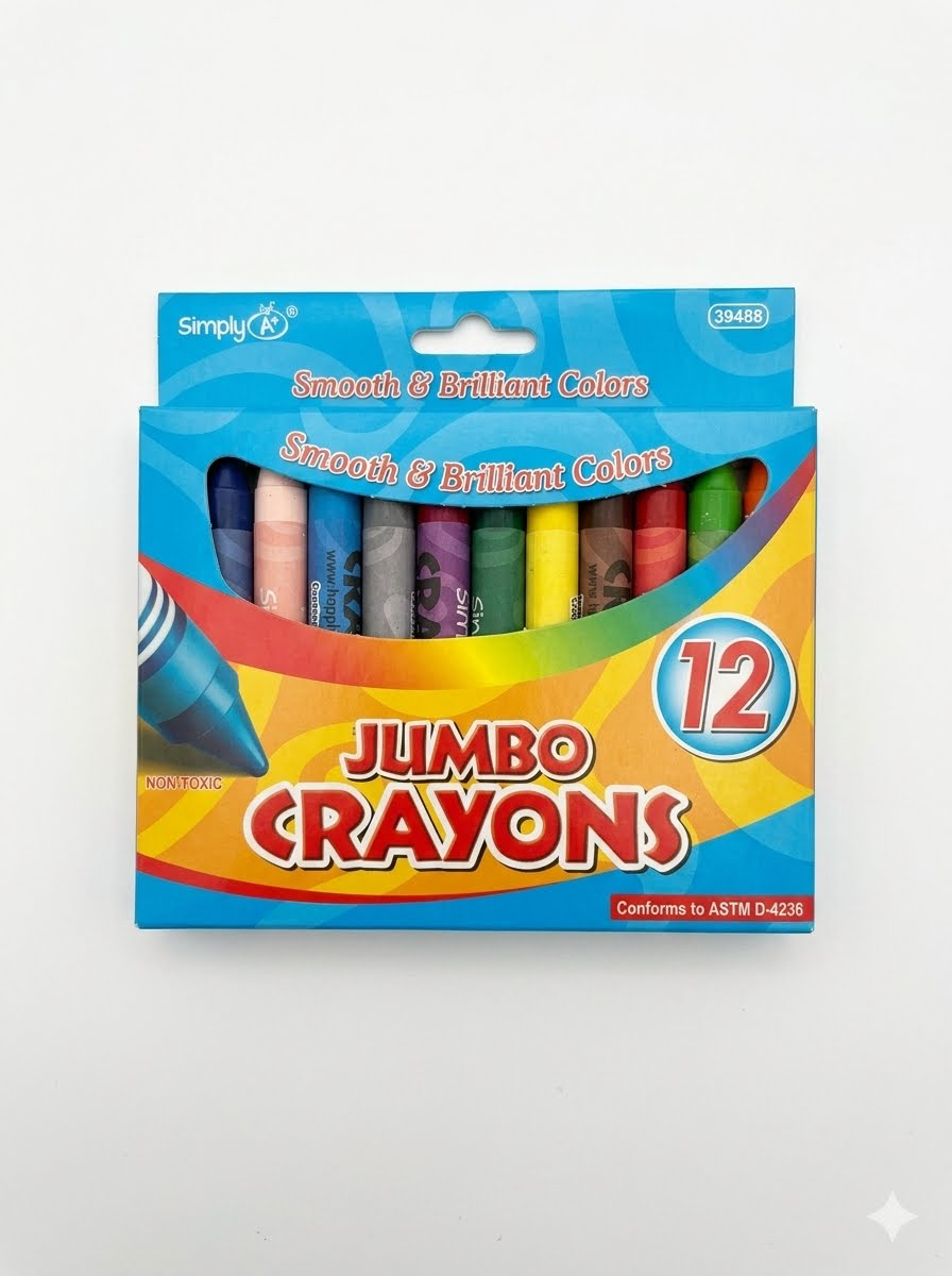 12-Color Washable Crayons (Zumbo)