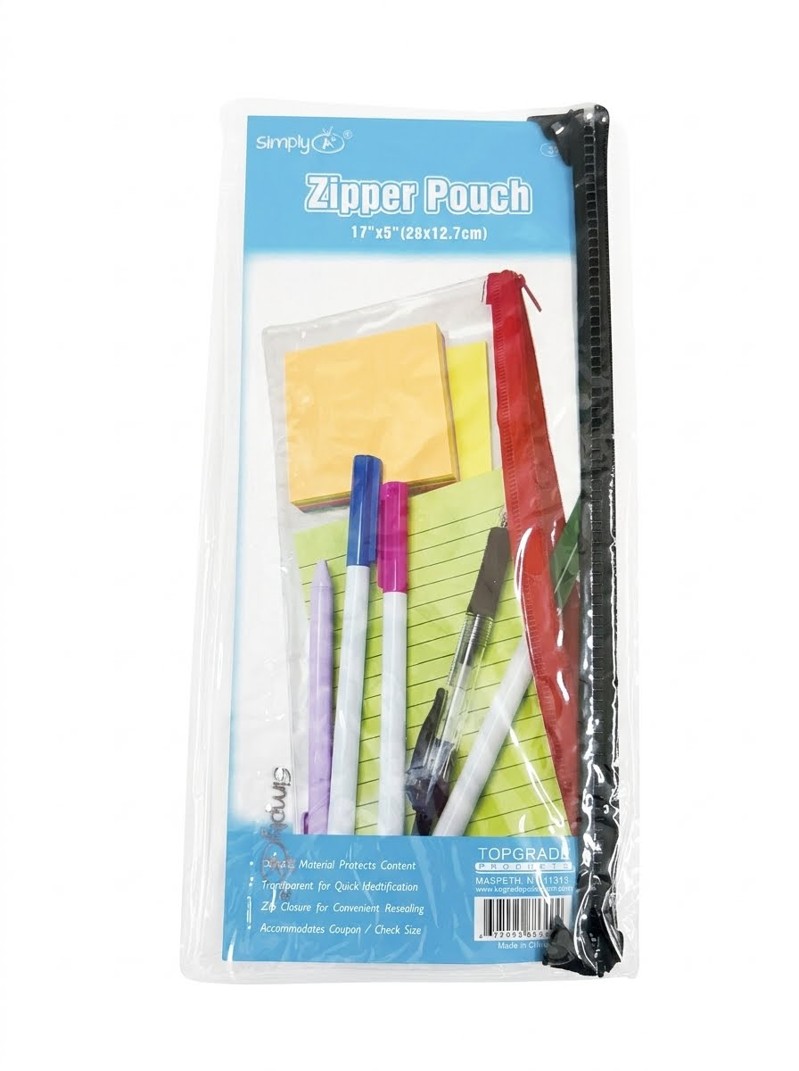 Clear Pencil Pouch 5x11"